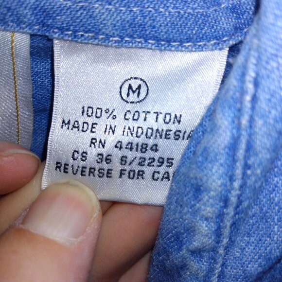 Vintage Jean Shirt Christmas Embroidered Women’s Sz M By Ninon de Lenclos - Picture 6 of 7